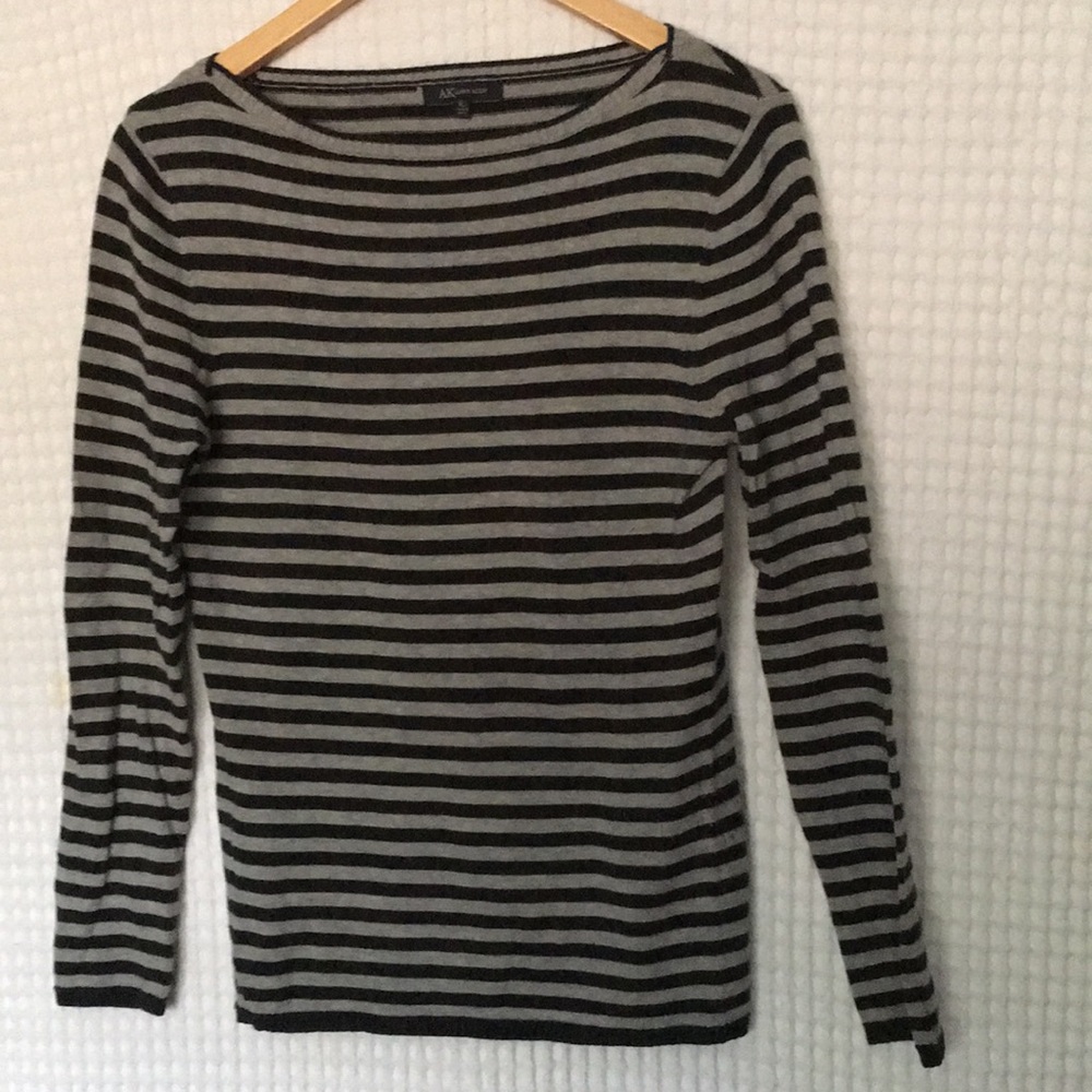 AK cotton and silk blend stripes sweater